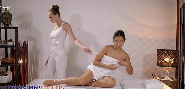  Massage Rooms ﻿Petite Asian May Thai shares dildo with Czech teen Stacy Cruz